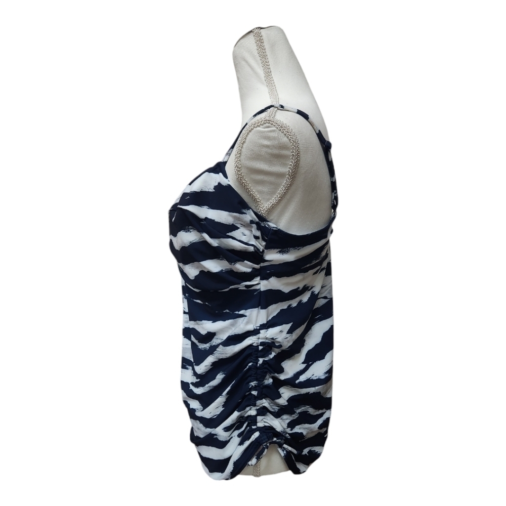 Fantasie Swim Lindos Blue White Gray Underwire Tankini TOP, 38DD - Picture 10 of 16
